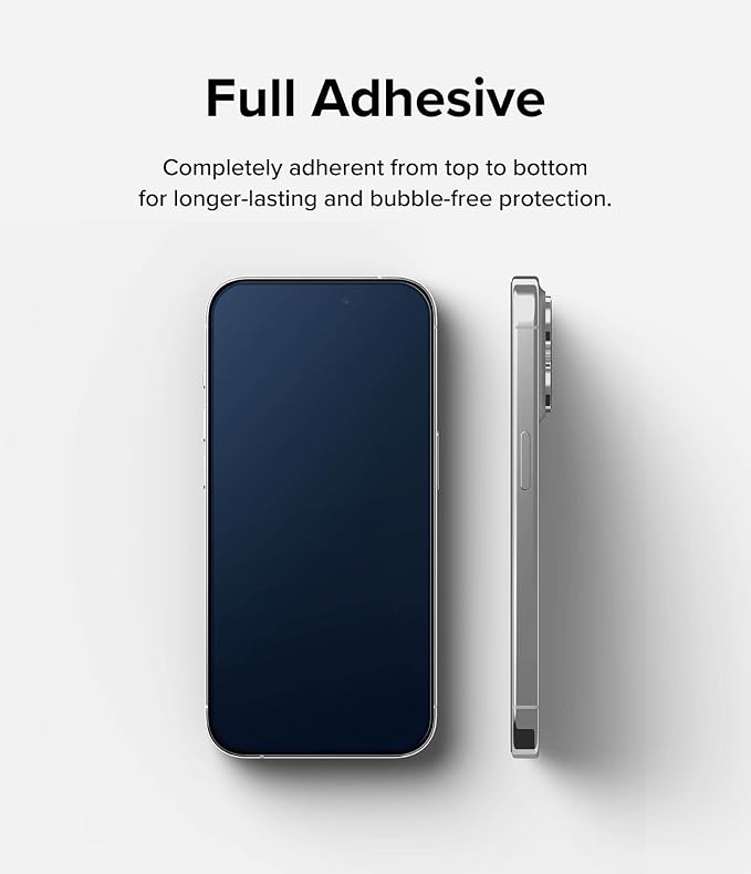 Ringke Full Cover Glass [Super Easy to Install] Compatible with iPhone 15 Screen Protector Case Friendly Shatterproof Premium 9H Hardness Tempered Glass with Installation Tool