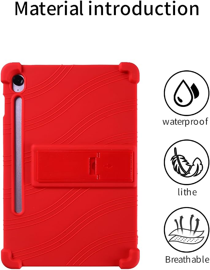 for Samsung Galaxy Tab S10 FE 11 Inch Tablets CaseBOVUGAC Soft Silicone Adjustable Stand Shockproof Kids Friendly for 10 Inch Tablets(Black)