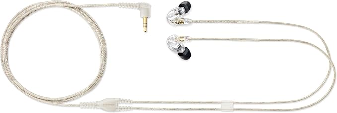 Shure SE215 PRO Sound Isolating Wired Earbuds - Black | Professional in-ear monitors with deep bass single dynamic driver secure fit detachable cable and carrying case