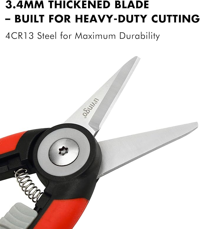 LIVINGO Garden Pruning Shears Floral Scissors with Straight Blade