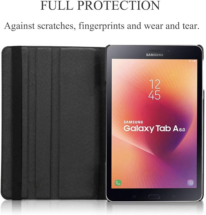 Case for Galaxy Tab A 8.0 2017 Old Model 360 Degree Rotating Case Cover for Samsung Galaxy Tab A 8.0 Inch 2017 Release (SM-T380/SM-T385) - Black