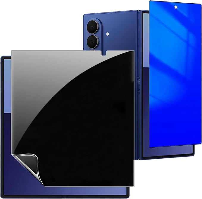 for Samsung Galaxy Z Fold 7 Inner Privacy Screen Protector+Outer Anti spy Tempered Glass Gradient Colorful Anti blue Film