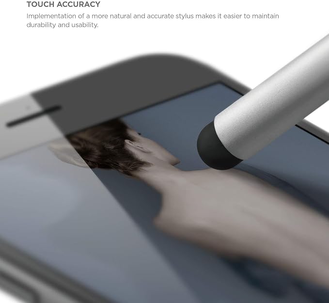 elago Premium Aluminum Slim Stylus Pens for All Touch Screen Tablets | Soft Touch Pen-Point Precise Touch and Control Extra Rubber Tip Included Ergonomic Grip Comfortable Grip (Black)