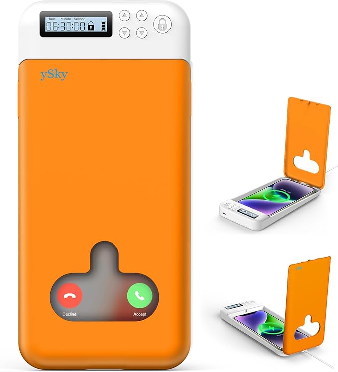Cell Phone Lock Box with TimerPortable Timed Phone Lock Box for iPhone and Android Phones Self-Control Timer Phone Locker to Help KidsStudents Focus Back