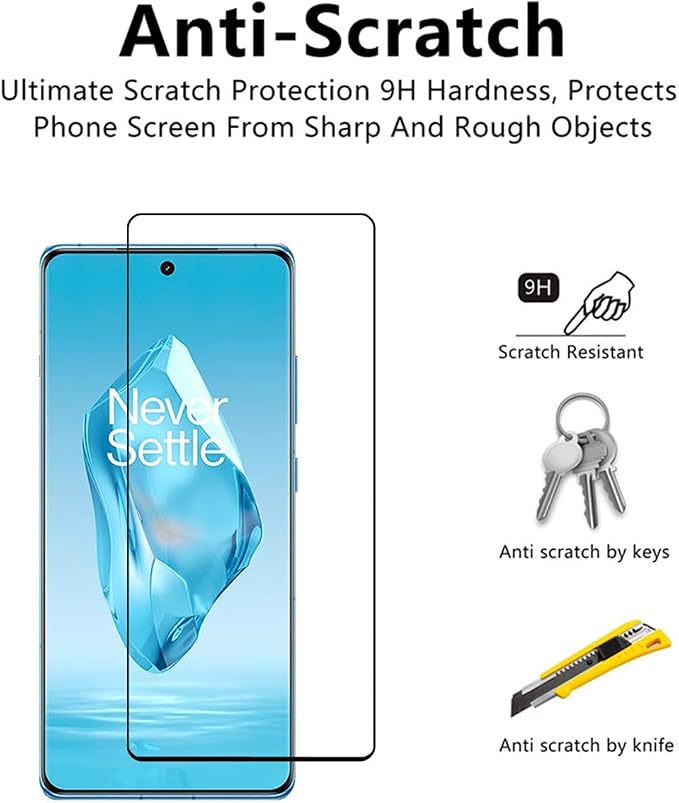 Screen Protector for OnePlus 12R 6.78 (2pcs) High Scratch Resistance Easy Install Tempered Glass Protective Film for OnePlus 12R