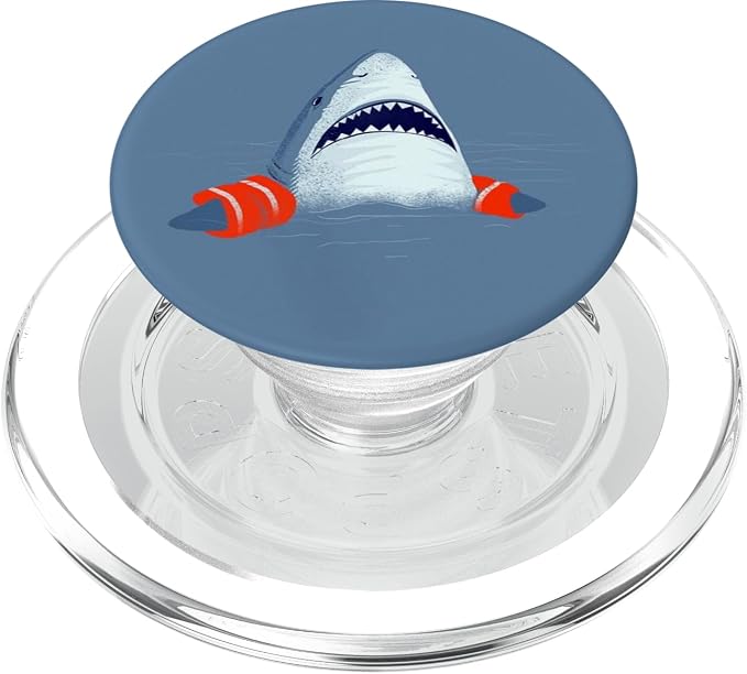 Funny-Shark-Baby-Swimming-Training-Teacher PopSockets Adhesive PopGrip