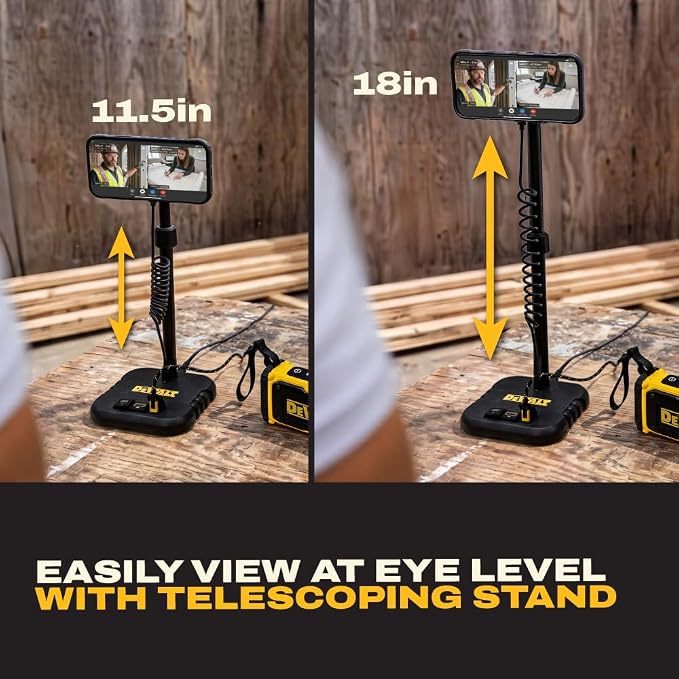 DEWALT Heavy Duty Magnetic Wireless Charging Stand w/USB Ports | MagSafe Charger Adjustable Workbench Stand w/Wireless Charger iPhone Compatible