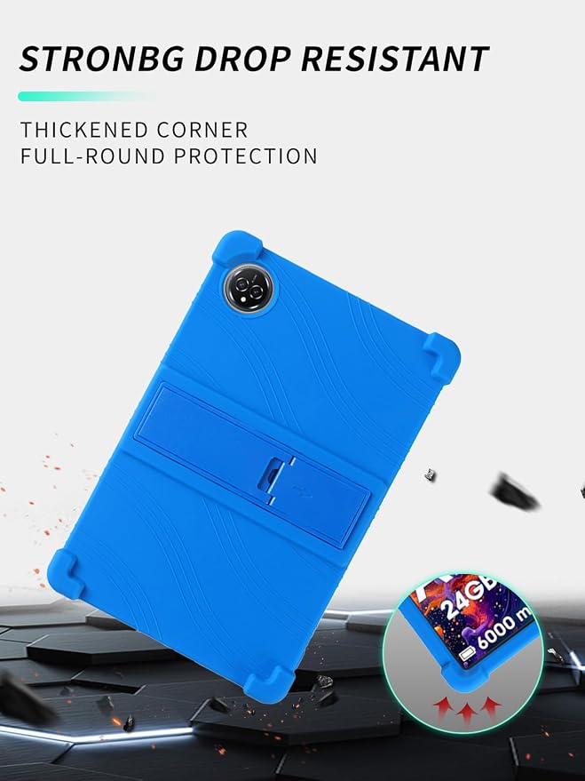 Case for Raemond K80 Tablet 10 Inch Android 15WUNIAK Hollow Back DesignHeat Dissipation Shockproof Lightweight Adjustable Kickstand Silicone Shell&ampKids Friendly Soft CaseBlack