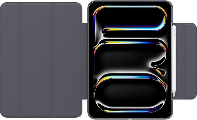 OtterBox Symmetry Series Folio Case for iPad Pro 11-inch (M4) (2024) - Thunderstorm (Black) Ultra-Sleek Design Multiple Viewing Positions Magnetic Sleep/Wake Cover (Ships in polybag)