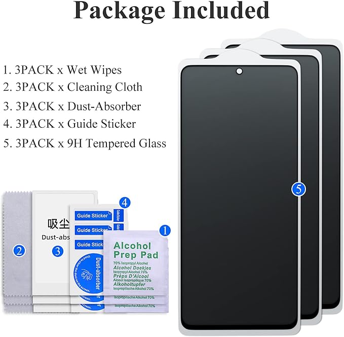 AKABEILA [3 Pack Privacy Screen Protector for Xiaomi 12 Privacy Glass Full Coverage Anti Spy Tempered Glass Protective Film Black