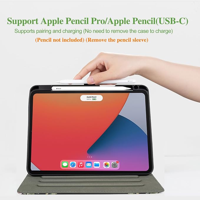 Vimorco for iPad Pro 11-inch Case M5/M4 2025/2024 for iPad Pro Case 11 Inch M5/M4 Pencil Holder/Hand Strap/Pocket/Screen Protection Band 3 Adjustable Angles Auto Sleep/Wake Beach Blue Ocean