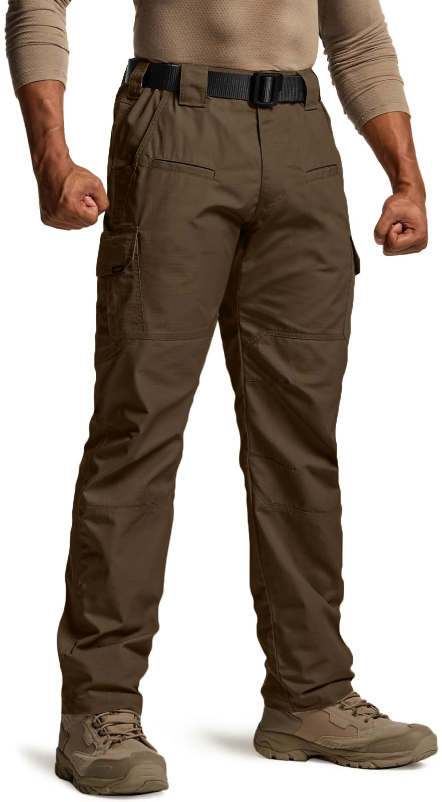 CQR Men's Tactical Pants, Water Resistant Ripstop Cargo Pants, Lightweight EDC Work Hiking Pants, Outdoor Apparel, Raider Tundra, 42W x 32L
