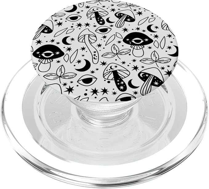 Retro Tropical Mushroom Flower Animal Pattern Design PopSockets Adhesive PopGrip