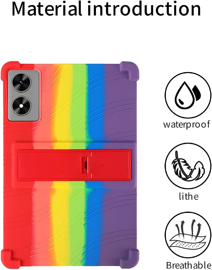 for SHARECLOUD P10/Frameflow P10 2025 10.1 Inch Tablet CaseBOVUGAC Soft Silicone Adjustable Stand Shockproof Kids Friendly for SHARECLOUD P10_T 10.1 Tablet(Black)