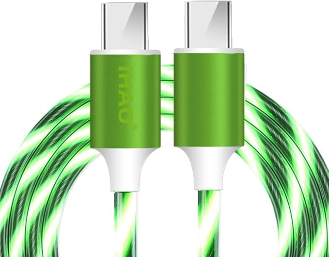 IHAO Multi Ports Charger Cable 3 Combinations in One Cable USB A to USB C/Micro USB PD Fast Charging Cord Lighted Up LED Flowing Compatible with Almost All Kinds of Electric Device-39Inches Blue