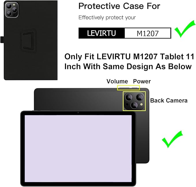 Case for Headwolf HPad6 12 Inch Tablet Premium PU Leather Folio Folding Stand Protective Tablet Cover with Hand Strap Magnet for Headwolf HPad6 12 Inch Tablet