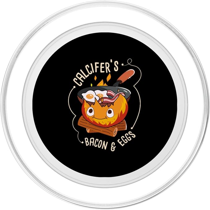 Calcifers Bacon and Egg I Camping Cooking I Bacon PopSockets Adhesive PopGrip