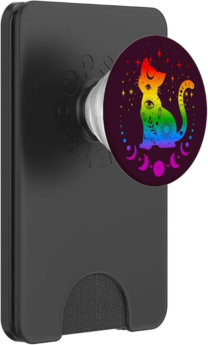 Rainbow Astrology Cat LGBT Gay Pride Flag PopSockets Adhesive PopGrip