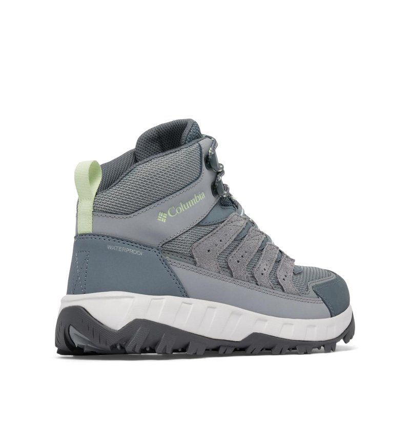 Columbia Womens Strata Trail Mid Waterproof, Titanium Grey Steel/Sage Leaf, 8