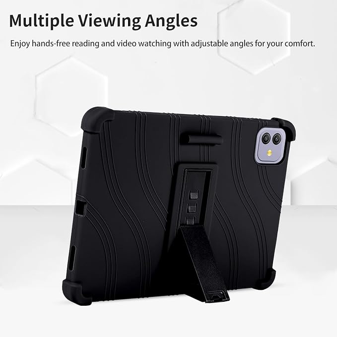 Case for Blackview Link 8 12.7-Inch Tablet – Shockproof Silicone Protective Cover with Kickstand Drop-Resistant Business Style (Black)