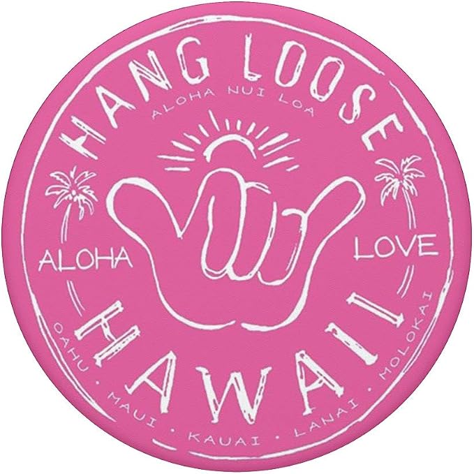 Shaka Pop Mount Socket Vacation Aloha Vibes Hawaii Pink PopSockets PopGrip: Swappable Grip for Phones &amp Tablets