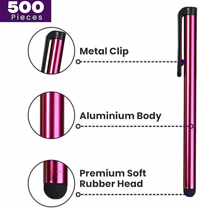 TCD 100 Pack Stylus Pen for iPad High Precision Universal Capacitive Bulk Digital Stylus Pen – Compatible w/iPhone Tablet Touchscreen Laptop – Rubber Tip Black Styluses for All Touch Screen Devices
