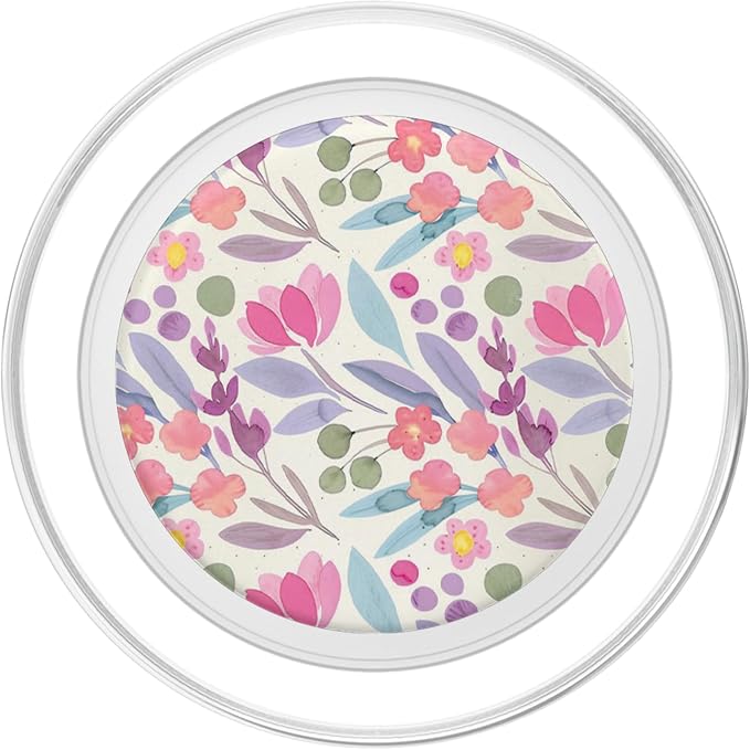 Pink Purple Watercolor Floral Pattern PopSockets Adhesive PopGrip