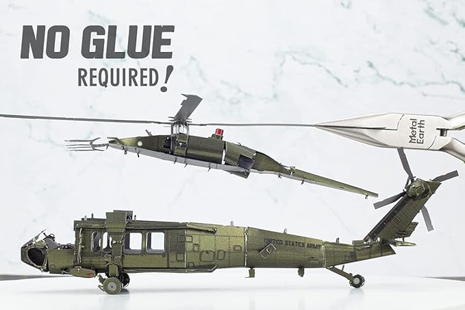 Metal Earth UH-60 Black Hawk Helicopter 3D Metal Model Kit Fascinations