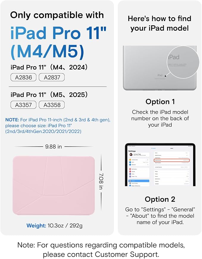 MOFT Dynamic Folio Case for iPad Pro 11-inch (M5 2025 / M4 2024) Slim Magnetic Stand Case with 20+ Viewing Angles Auto Wake/Sleep Ultra Thin Light Pink