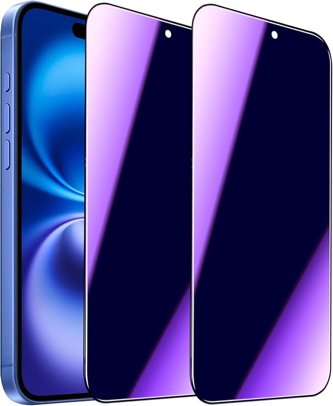 2 Pack Compatible with iPhone 12 Pro Max Privacy Screen Protector Anti-Spy Anti-Blue Light Eye Protection Tempered Glass Film Scratch Resistant Full Coverage Case Friendly
