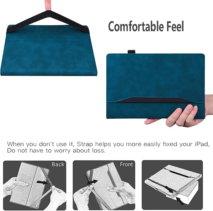 Dteck Wallet Case for Galaxy Tab S10+/S9+/S7 FE/S8+/S7 Plus 12.4 Tablet Premium PU Leather Folding Stand Auto Wake/Sleep Pen Holder Case with Hummingbirds