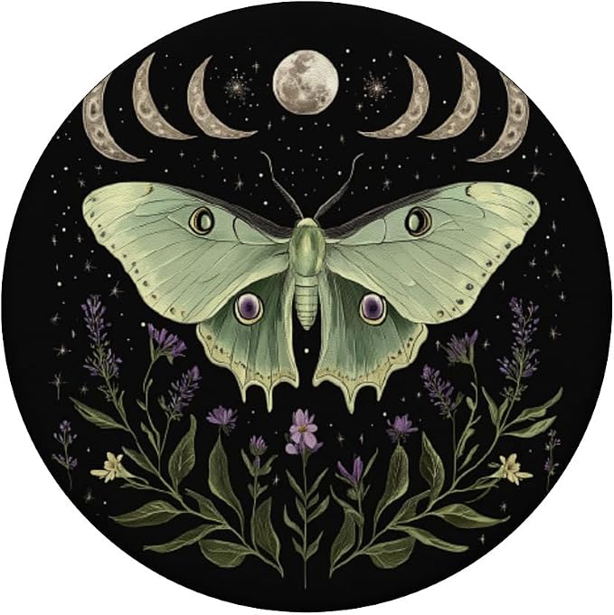 Luna Moth Lover Moon Phase Entomology Bug Flying Insect PopSockets Adhesive PopGrip