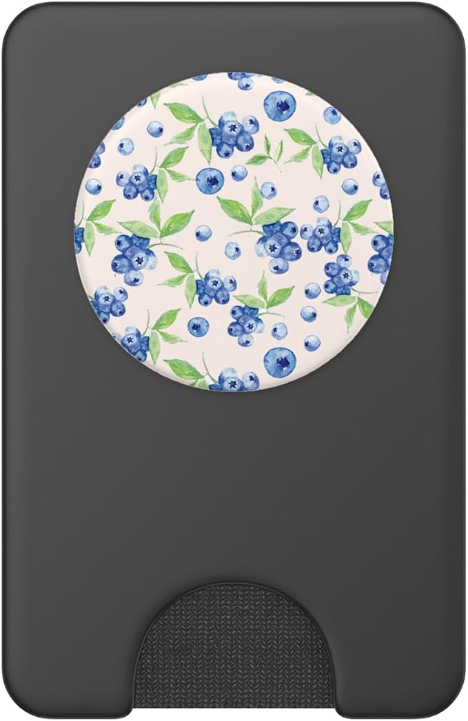 Aesthetic Watercolor Blueberry Milk Summer Fruit Pattern Art PopSockets PopGrip for MagSafe