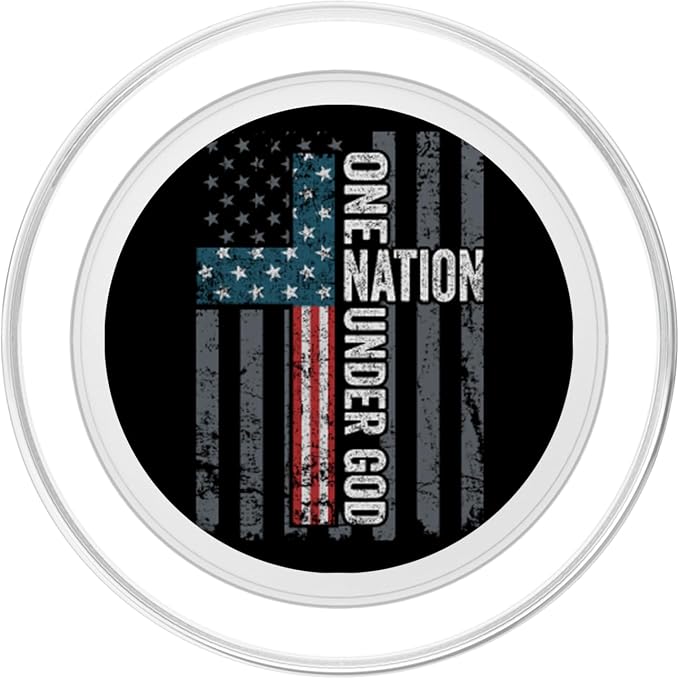 ONE Nation Under GOD - Christian USA Cross Flag Patriotic PopSockets Adhesive PopGrip