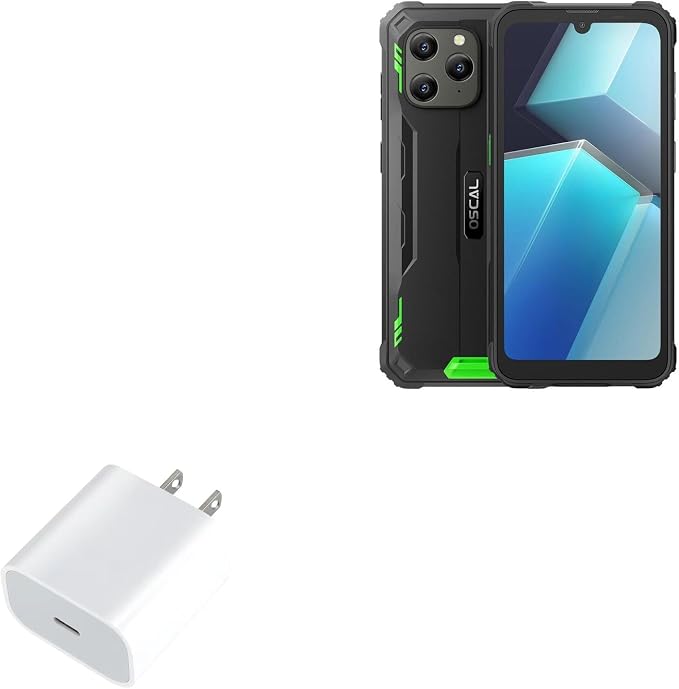 BoxWave Charger Compatible with Blackview Oscal S70 - PD GAN miniCube (30W) 30W Tiny PD GAN Type-C Wall Charger - Winter White