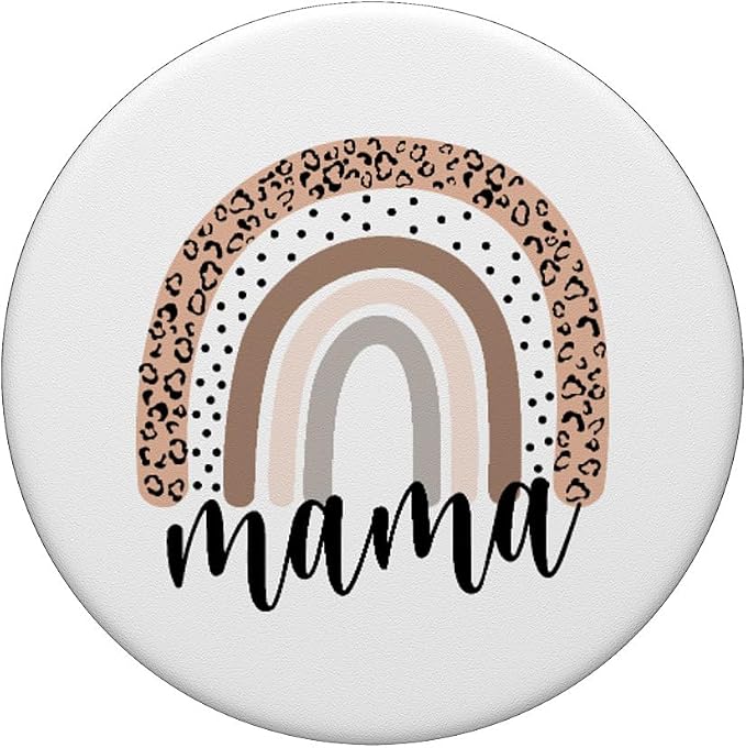 Mama Leopard Rainbow Cheetah Print Mommy Mothers Day PopSockets Adhesive PopGrip