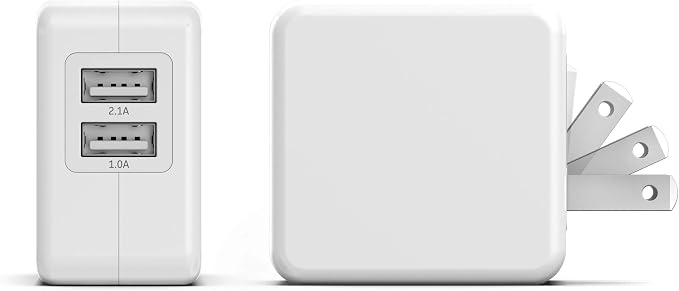 Galvanox iPhone Charger - 10W USB Wall Plug with MFi Apple Certified Lightning Cable (Dual Port)