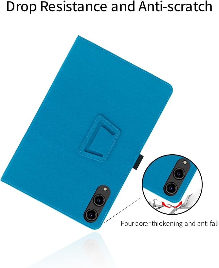 for TECLAST T65 13.4 Inch Android Tablet CaseBOVUGAC Folding Stand Protective Cover with Pencil Holder and Wrist StrapFull Protection Premium PUScratch Resistant(Black)