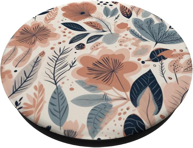 Boho Cream Aesthetic Neutral Floral Wild Flower Pattern PopSockets Adhesive PopGrip