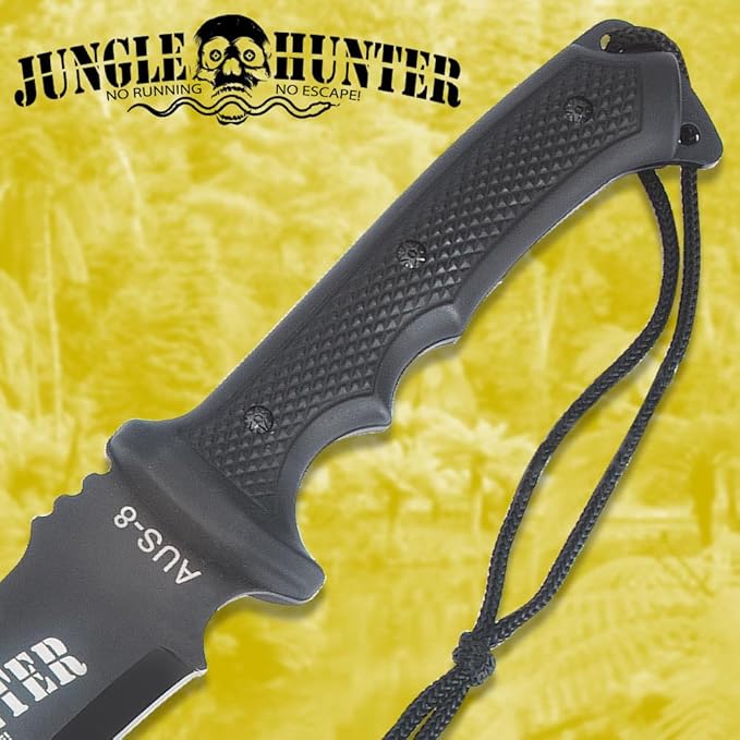 Black Legion Jungle Hunter Machete with Sheath | 25" Tactical Survival Machete Knife | Heavy Duty Sawback Blade for Yard Work & Gardening | Full Tang Stainless Steel | Outdoor & Camping Tool