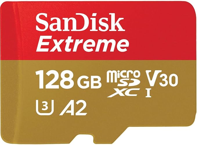 SanDisk 128GB Extreme microSDXC Card for Mobile Gaming, up to 190MB/s, with A2 App Performance, UHS-I, Class 10, U3, V30
