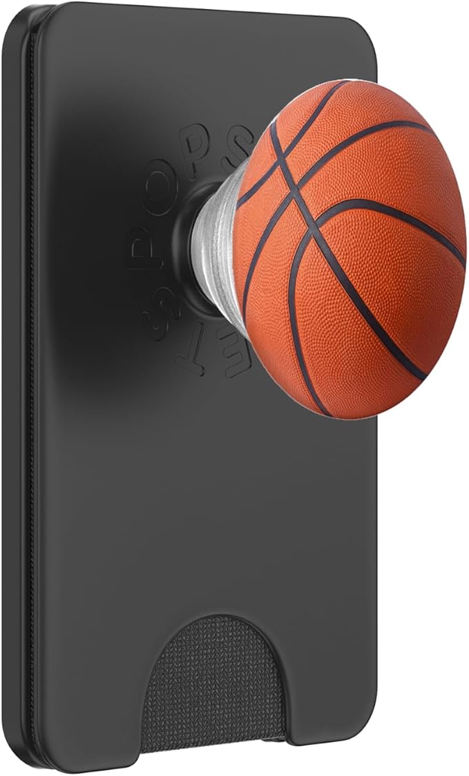 Round Basketball Ball for Sports Lovers for Back to School PopSockets Adhesive PopGrip