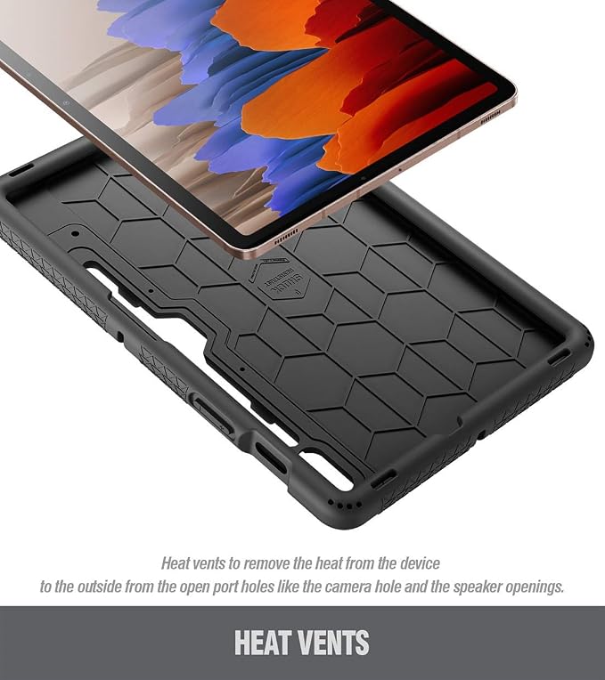 Poetic TurtleSkin Case for Samsung Galaxy Tab S10 FE Plus (2025 Release) 13.1 inch Case with S Pen Holder Heavy Duty Shockproof Kids Friendly Protective Silicone Cover Black