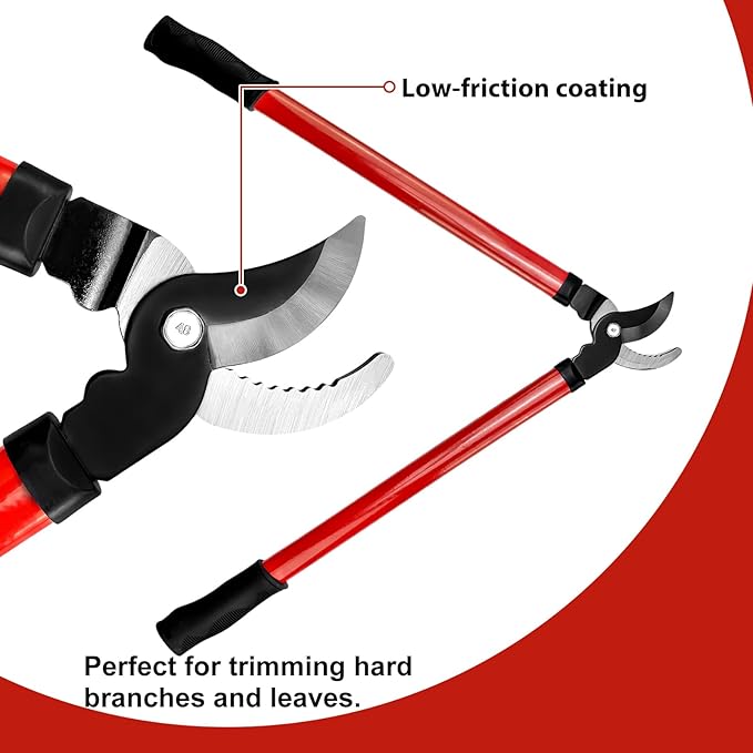 iMeshbean 3 Pieces Garden Tools Set Lopper & Pruning Shear & Tree Trimmer Pruner Ideal for Indoor & Outdoor Gardening, Branch Cutting & Plant Trimming