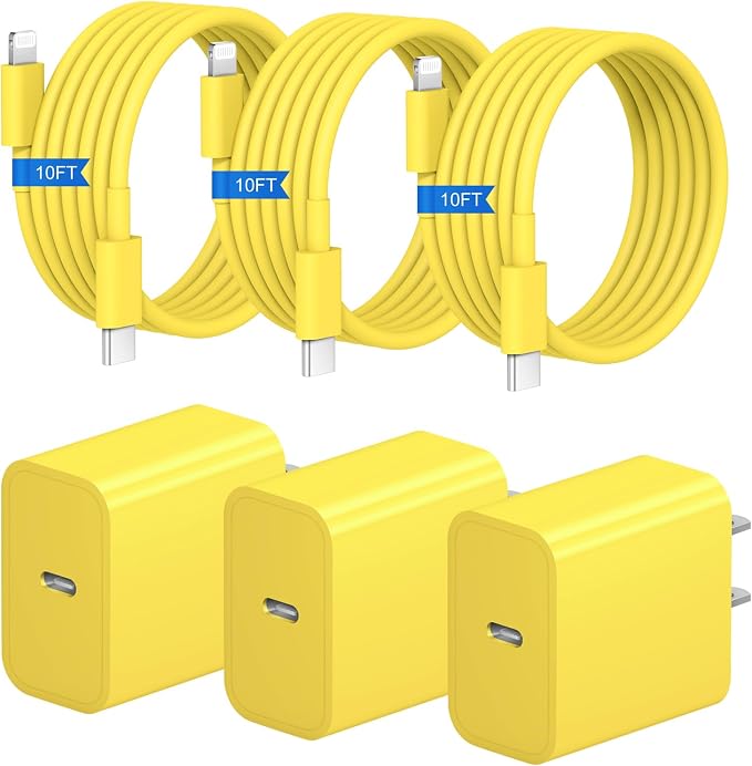 iPhone Charger Fast Charging 3+3Pack 20W USB C Charger with Lightning Cable | For iPhone 14/13/12/11/Pro/Pro Max/Mini/Xs Max/XR/X iPad