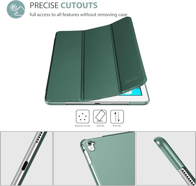 ProCase Smart Case for iPad Pro 9.7 Inch 2016 -Black | Ultra Slim Lightweight Stand Shell with Translucent Frosted Back Cover for iPad Pro 9.7”(A1673 A1674 A1675)