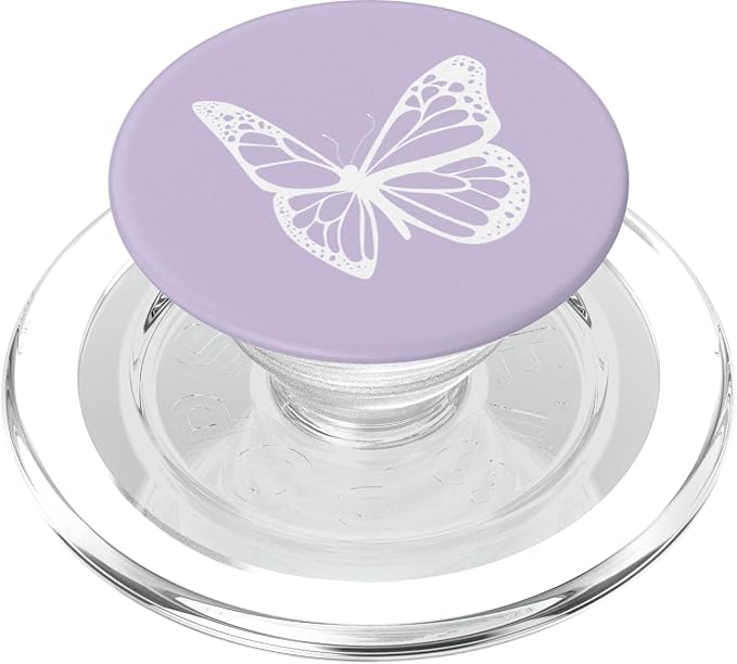 White Light Pastel Purple Butterfly PopSockets Adhesive PopGrip