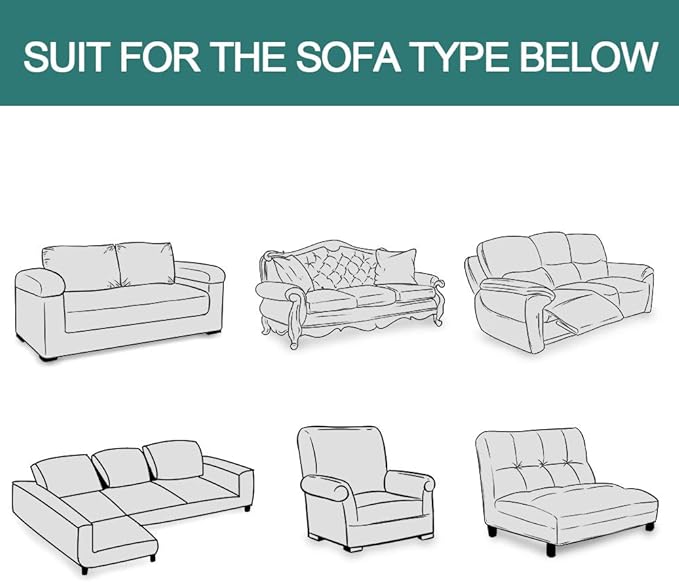 MYSKY HOME Couch Cover Sofa Covers for 3 Cushion Couch Sofa Protector Sectional Sofa Couch Cover for Pets Sofa Throws Living Room Geometrical Sofa Slipcovers for Dogs (XXX-Large, 91" x 150", Grey)