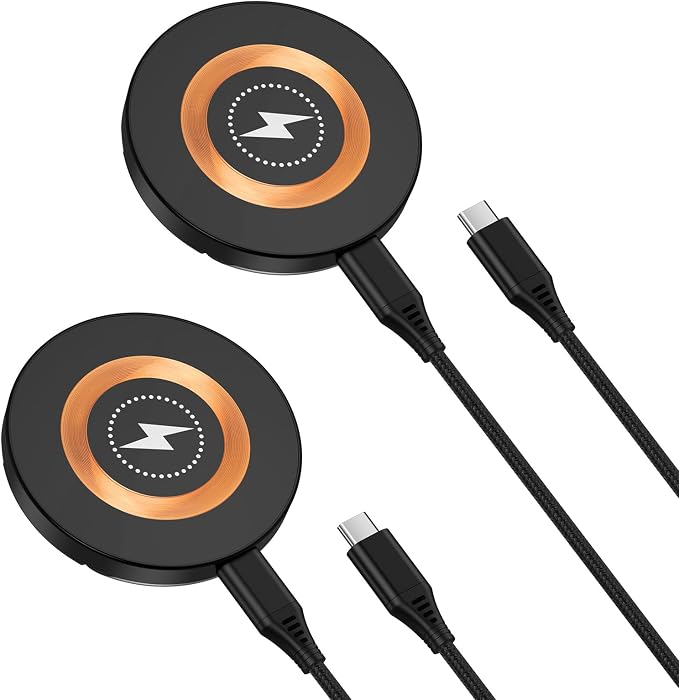 Magnetic Charger Wireless Fast Charging Pad 15W Magsafe Wireless Charger Stand 2Pack for Samsung Galaxy S25 FE S25 Ultra Z Flip7/Fold7 6 S25 Edge S24 Plus S23 FE S22Pixel 10 9aiPhone 17 Pro Max 16e