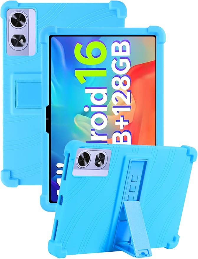 Case for POCKAM P11 Pro Android 16 Tablet 11 Inch (Black) | Soft Silicone Kids Friendly Protective Cover with Adjustable Stand Drop-Proof